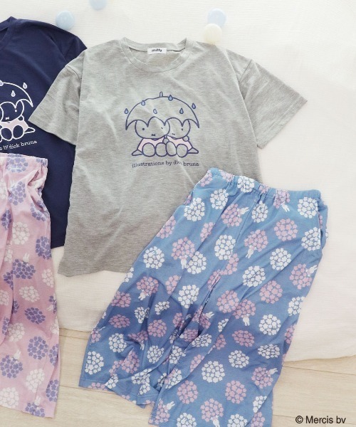 Miffy》ひんやり接触冷感 ミッフィー 半袖 ルームウェア パジャマ 天竺