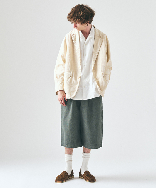 417 EDIFICE（フォーワンセブンエディフィス）の「デニムワイドショーツ（デニムパンツ・メンズ・チャコールグレー/ネイビー/レンガ/ブラック・LARGE/MEDIUM）」の9枚目の写真