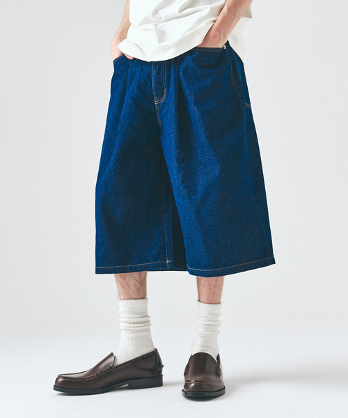 417 EDIFICE（フォーワンセブンエディフィス）の「デニムワイドショーツ（デニムパンツ・メンズ・チャコールグレー/ネイビー/レンガ/ブラック・LARGE/MEDIUM）」の20枚目の写真