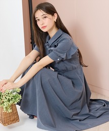 WILLSELECTION（ウィルセレクション）の「ラッフルパフスリーブシャツワンピース（ワンピース）」