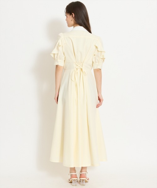 WILLSELECTION(ウィルセレクション)の「ラッフルパフスリーブシャツワンピース(ワンピース・レディース・イエロー/ブルー系その他/ホワイト系その他/ネイビー・FREE)」の14枚目の写真
