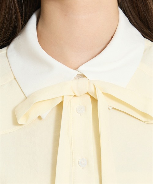 WILLSELECTION(ウィルセレクション)の「ラッフルパフスリーブシャツワンピース(ワンピース・レディース・イエロー/ブルー系その他/ホワイト系その他/ネイビー・FREE)」の15枚目の写真