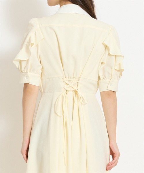 WILLSELECTION(ウィルセレクション)の「ラッフルパフスリーブシャツワンピース(ワンピース・レディース・イエロー/ブルー系その他/ホワイト系その他/ネイビー・FREE)」の17枚目の写真