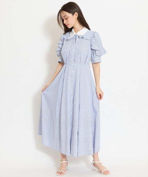 WILLSELECTION(ウィルセレクション)の「ラッフルパフスリーブシャツワンピース(ワンピース・レディース・イエロー/ブルー系その他/ホワイト系その他/ネイビー・FREE)」の19枚目の写真