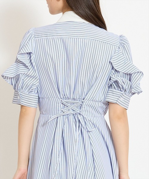 WILLSELECTION(ウィルセレクション)の「ラッフルパフスリーブシャツワンピース(ワンピース・レディース・イエロー/ブルー系その他/ホワイト系その他/ネイビー・FREE)」の22枚目の写真