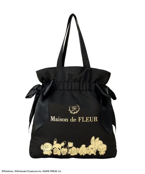 Maison de FLEUR（メゾンドフルール）の「ポケモン ダブルリボントート（トートバッグ・レディース・ブラック/ピンク・FREE）」の3枚目の写真