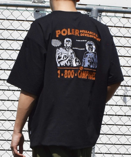 POLeR(ポーラー)の「【ムラサキスポーツ限定】POLER/ポーラー 半袖 Tシャツ 水陸両用 RND EMB DRY SURF TEE 269MCV0038(Tシャツ/カットソー・メンズ・ブラック/ホワイト/チャコール・M/XL/L)」の1枚目の写真