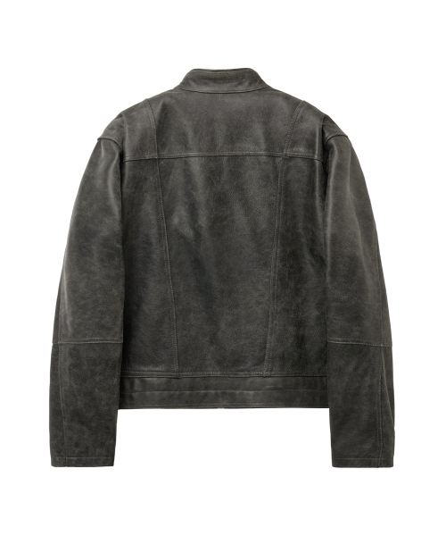 SPERONE（スペロネ）の「[リアルレザー] カウハイド ウォッシュド ミニマル レザー ジャケット（ライダースジャケット・メンズ・その他・1/2/3）」の4枚目の写真