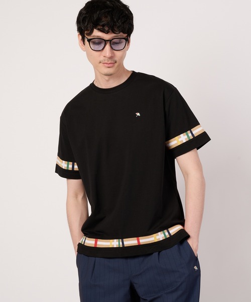 Arnold Palmer（アーノルドパーマー）の「シェア パーマーチェックリブ ドッキングTシャツ（Tシャツ/カットソー・レディース・ネイビー/ブラック/ホワイト/グリーン・XS/S/M/L/LL）」の2枚目の写真