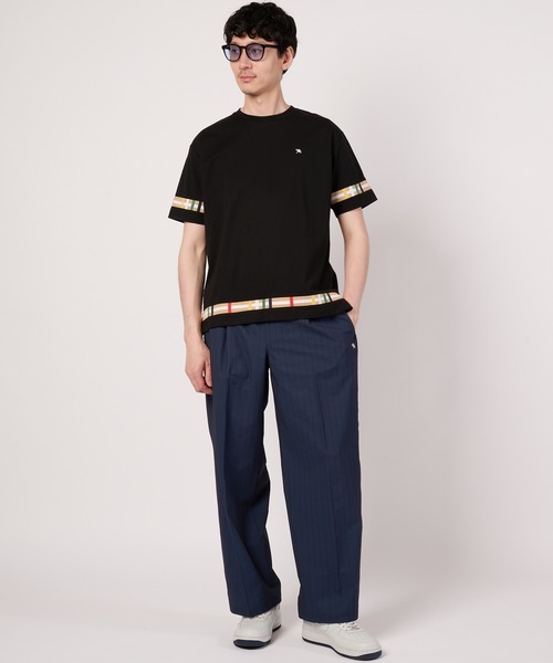 Arnold Palmer（アーノルドパーマー）の「シェア パーマーチェックリブ ドッキングTシャツ（Tシャツ/カットソー・レディース・ネイビー/ブラック/ホワイト/グリーン・XS/S/M/L/LL）」の12枚目の写真
