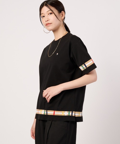 Arnold Palmer（アーノルドパーマー）の「シェア パーマーチェックリブ ドッキングTシャツ（Tシャツ/カットソー・レディース・ネイビー/ブラック/ホワイト/グリーン・XS/S/M/L/LL）」の10枚目の写真