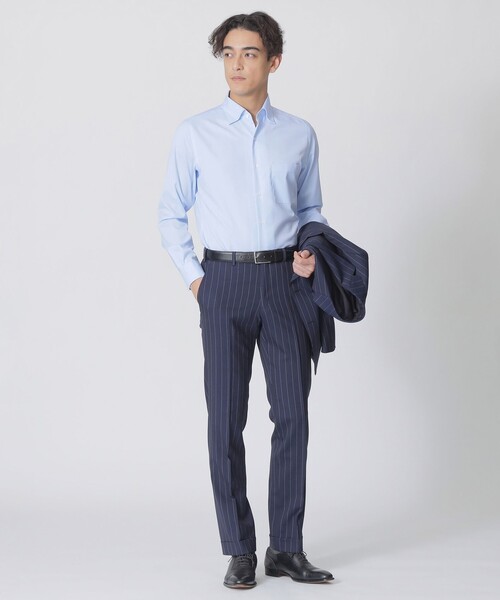 Paul Stuart(ポールスチュアート)の「【Nikkei magazine掲載】ロイヤルオックスチェルシーカラードレスシャツ(ビジネスシャツ・メンズ・ブルー系その他2/ホワイト・41/39/43)」の4枚目の写真