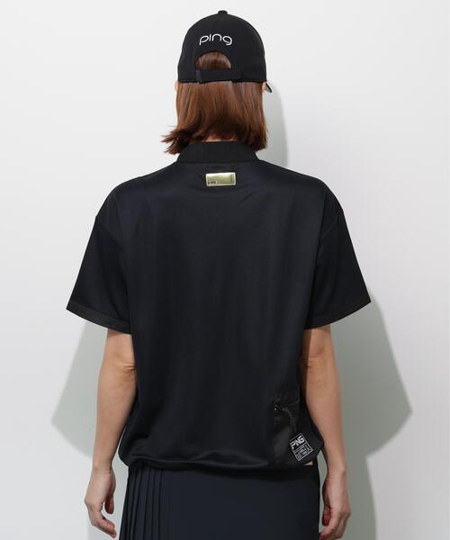 PING(ピン)の「【PING APPAREL】サンベール×クールフローカノコ半袖ハイネックシャツ <GOLD> (LADIES)(Tシャツ/カットソー・レディース・ブラック/ピンク/ホワイト・S/M/L/LL)」の14枚目の写真