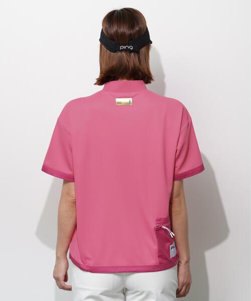 PING(ピン)の「【PING APPAREL】サンベール×クールフローカノコ半袖ハイネックシャツ <GOLD> (LADIES)(Tシャツ/カットソー・レディース・ブラック/ピンク/ホワイト・S/M/L/LL)」の8枚目の写真