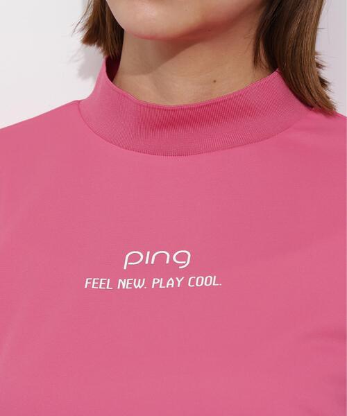 PING(ピン)の「【PING APPAREL】サンベール×クールフローカノコ半袖ハイネックシャツ <GOLD> (LADIES)(Tシャツ/カットソー・レディース・ブラック/ピンク/ホワイト・S/M/L/LL)」の10枚目の写真
