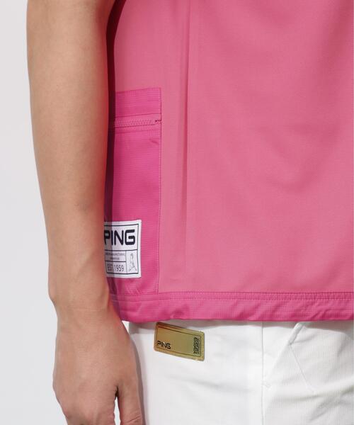 PING(ピン)の「【PING APPAREL】サンベール×クールフローカノコ半袖ハイネックシャツ <GOLD> (LADIES)(Tシャツ/カットソー・レディース・ブラック/ピンク/ホワイト・S/M/L/LL)」の12枚目の写真