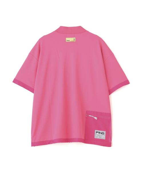 PING(ピン)の「【PING APPAREL】サンベール×クールフローカノコ半袖ハイネックシャツ <GOLD> (LADIES)(Tシャツ/カットソー・レディース・ブラック/ピンク/ホワイト・S/M/L/LL)」の6枚目の写真