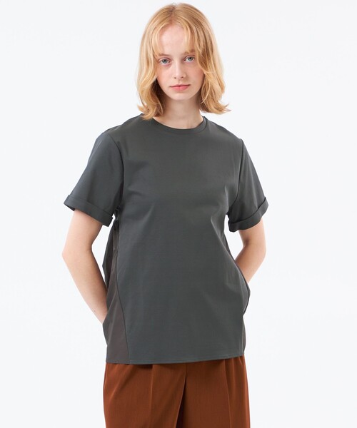 MACKINTOSH PHILOSOPHY(マッキントッシュ フィロソフィー)の「【WEB&一部店舗限定】タフタコンビカットソー(Tシャツ/カットソー・レディース・チャコールグレー/オフホワイト/ブラック・38)」の3枚目の写真