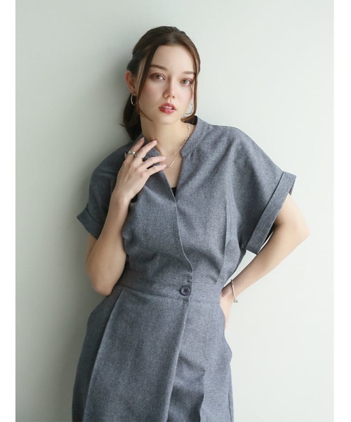 fifth(フィフス)の「【kannaセレクト】カシュクールオールインワン(つなぎ/オールインワン・レディース・ネイビー/グレー・XS/M)」の2枚目の写真