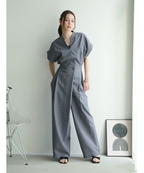 fifth(フィフス)の「【kannaセレクト】カシュクールオールインワン(つなぎ/オールインワン・レディース・ネイビー/グレー・XS/M)」の4枚目の写真