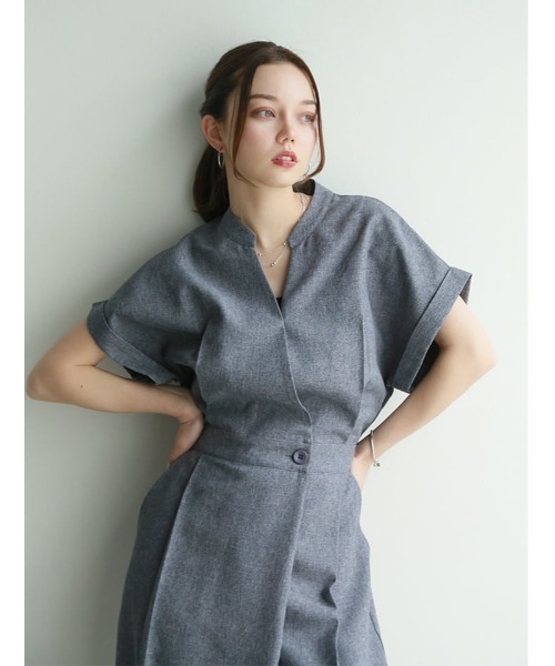 fifth(フィフス)の「【kannaセレクト】カシュクールオールインワン(つなぎ/オールインワン・レディース・ネイビー/グレー・XS/M)」の3枚目の写真