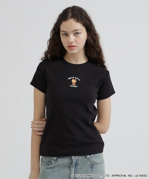 AVIREX(アヴィレックス)の「《AVIREX×HELLO KITTY》SHORT SLEEVE T-SHIRT(Tシャツ/カットソー・レディース・オフホワイト/ブラック・S/M)」の2枚目の写真