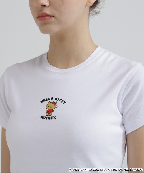 AVIREX(アヴィレックス)の「《AVIREX×HELLO KITTY》SHORT SLEEVE T-SHIRT(Tシャツ/カットソー・レディース・オフホワイト/ブラック・S/M)」の9枚目の写真