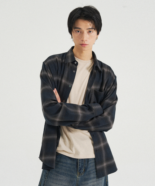 SLOWACID（スローアシッド）の「フランネルカフチェックシャツ[ダークネイビー]（シャツ/ブラウス・レディース・その他・SMALL/MEDIUM/LARGE）」の11枚目の写真