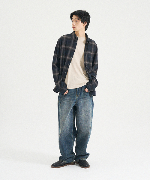 SLOWACID（スローアシッド）の「フランネルカフチェックシャツ[ダークネイビー]（シャツ/ブラウス・レディース・その他・SMALL/MEDIUM/LARGE）」の6枚目の写真