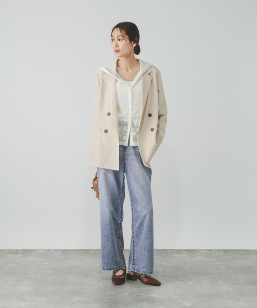 GLOBAL WORK(グローバルワーク)の「GOODデニムイージーパンツ/COOL/636569(デニムパンツ・レディース・サックスブルー/ブラック/ブルー・LARGE/MEDIUM/X-SMALL/SMALL)」の4枚目の写真