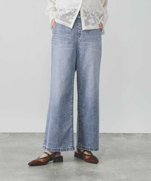 GLOBAL WORK(グローバルワーク)の「GOODデニムイージーパンツ/COOL/636569(デニムパンツ・レディース・サックスブルー/ブラック/ブルー・LARGE/MEDIUM/X-SMALL/SMALL)」の6枚目の写真