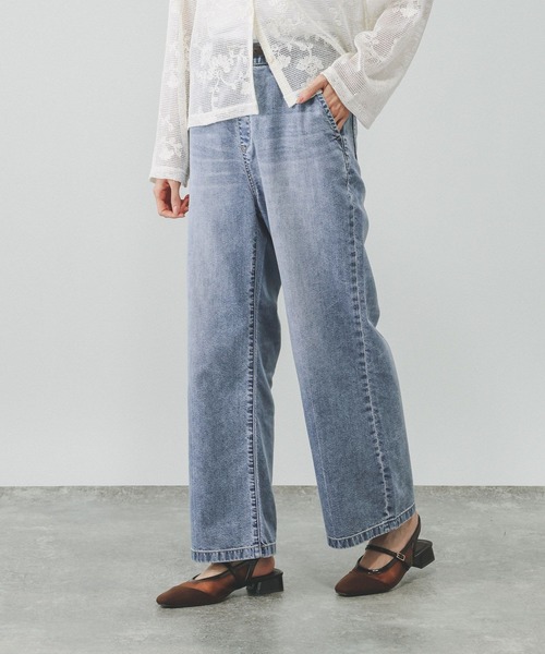 GLOBAL WORK(グローバルワーク)の「GOODデニムイージーパンツ/COOL/636569(デニムパンツ・レディース・サックスブルー/ブラック/ブルー・LARGE/MEDIUM/X-SMALL/SMALL)」の7枚目の写真