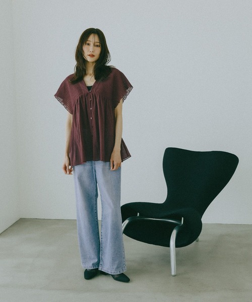 GLOBAL WORK(グローバルワーク)の「GOODデニムイージーパンツ/COOL/636569(デニムパンツ・レディース・サックスブルー/ブラック/ブルー・LARGE/MEDIUM/X-SMALL/SMALL)」の17枚目の写真