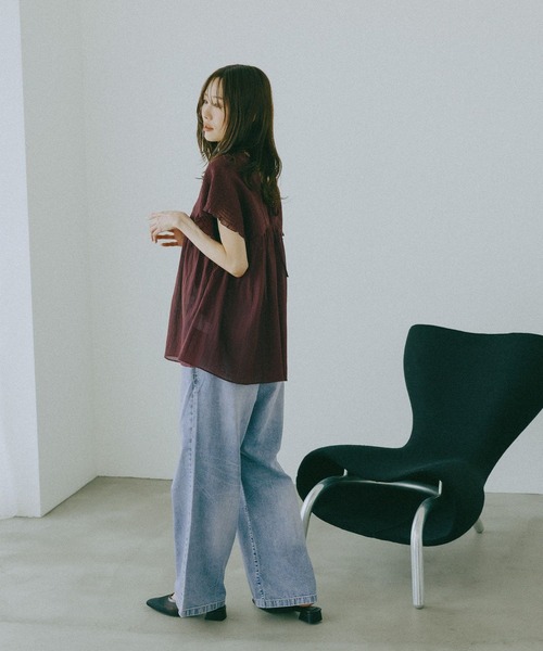 GLOBAL WORK(グローバルワーク)の「GOODデニムイージーパンツ/COOL/636569(デニムパンツ・レディース・サックスブルー/ブラック/ブルー・LARGE/MEDIUM/X-SMALL/SMALL)」の19枚目の写真