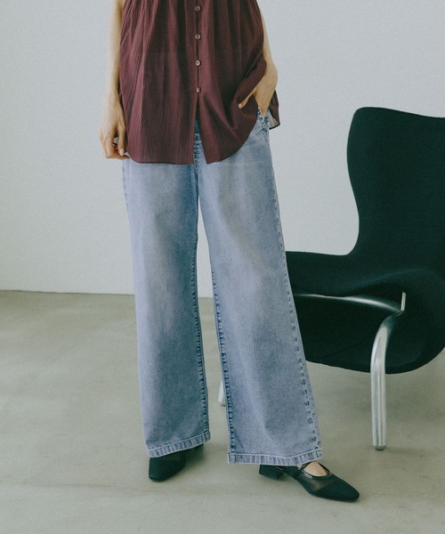 GLOBAL WORK(グローバルワーク)の「GOODデニムイージーパンツ/COOL/636569(デニムパンツ・レディース・サックスブルー/ブラック/ブルー・LARGE/MEDIUM/X-SMALL/SMALL)」の21枚目の写真