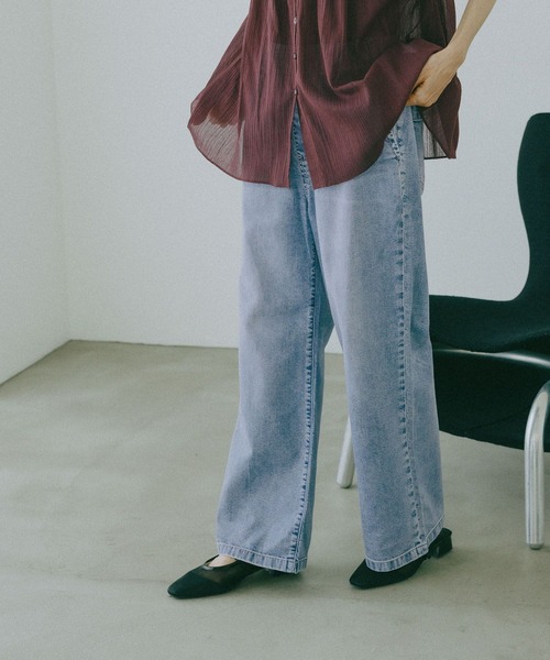 GLOBAL WORK(グローバルワーク)の「GOODデニムイージーパンツ/COOL/636569(デニムパンツ・レディース・サックスブルー/ブラック/ブルー・LARGE/MEDIUM/X-SMALL/SMALL)」の22枚目の写真