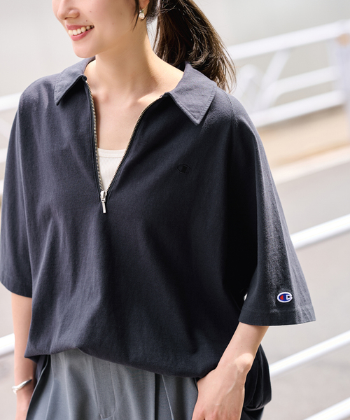 ≪追加≫CHAMPION/チャンピオン 別注JERSEY HALF ZIP TEE 2（Tシャツ