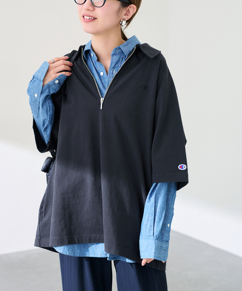 ≪追加≫CHAMPION/チャンピオン 別注JERSEY HALF ZIP TEE 2（Tシャツ