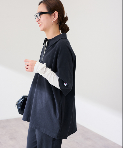 ≪追加≫CHAMPION/チャンピオン 別注JERSEY HALF ZIP TEE 2（Tシャツ