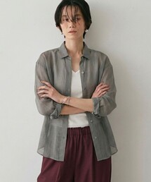 qualite | リネン混レギュラーシャツ 春服 夏服 オフィスカジュアル(シャツ/ブラウス)