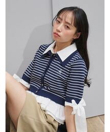 SNIDEL（スナイデル）の「シャツレイヤードニットプルオーバー（ニット/セーター）」