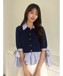 SNIDEL（スナイデル）の「シャツレイヤードニットプルオーバー（ニット/セーター）」