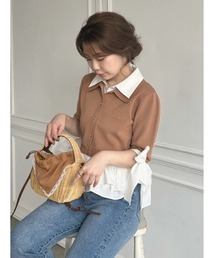 SNIDEL（スナイデル）の「シャツレイヤードニットプルオーバー（ニット/セーター）」