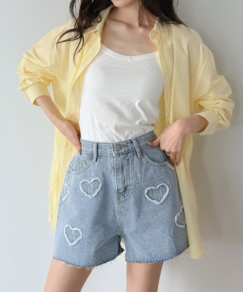 Jewelobe（ジュエローブ）の「ハートパッチワークデニムパンツ（その他パンツ・レディース・サックスブルー・M/S）」の6枚目の写真