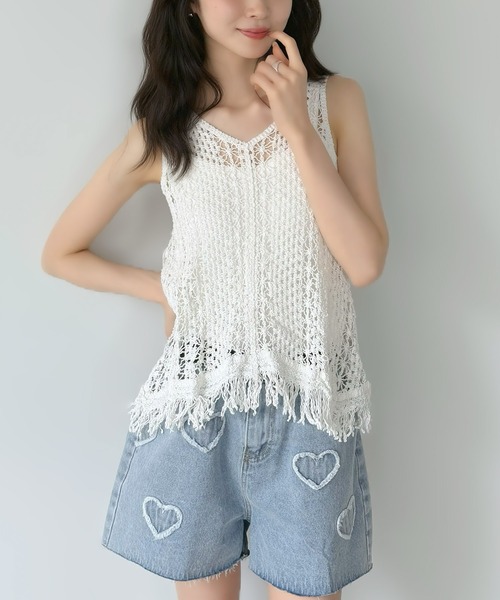 Jewelobe（ジュエローブ）の「ハートパッチワークデニムパンツ（その他パンツ・レディース・サックスブルー・M/S）」の7枚目の写真