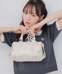 ems excite | スタッズミニボストンBAG(ショルダーバッグ)