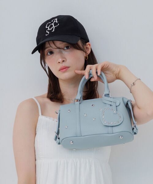 ems excite（エムズエキサイト）の「スタッズミニボストンBAG（ショルダーバッグ・レディース・ブルー/アイボリー/ブラック・ONE SIZE）」の11枚目の写真