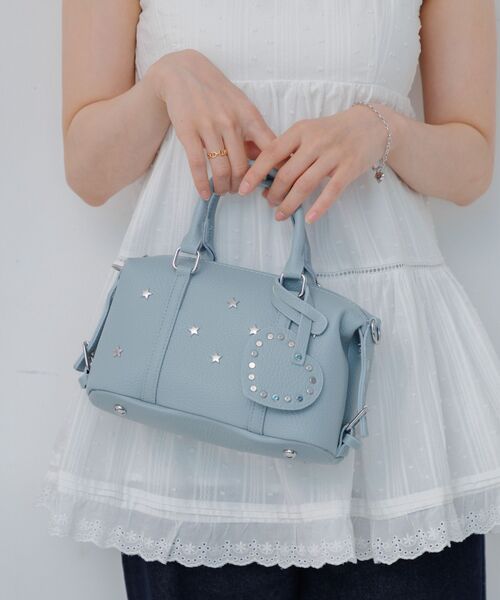 ems excite（エムズエキサイト）の「スタッズミニボストンBAG（ショルダーバッグ・レディース・ブルー/アイボリー/ブラック・ONE SIZE）」の12枚目の写真