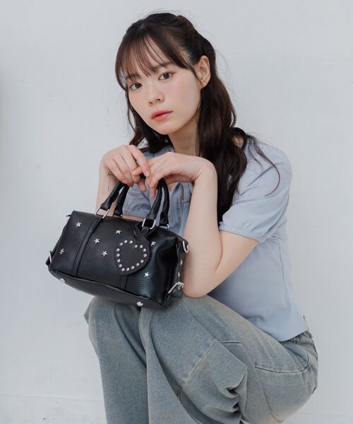 ems excite（エムズエキサイト）の「スタッズミニボストンBAG（ショルダーバッグ・レディース・ブルー/アイボリー/ブラック・ONE SIZE）」の15枚目の写真
