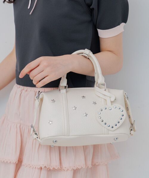 ems excite（エムズエキサイト）の「スタッズミニボストンBAG（ショルダーバッグ・レディース・ブルー/アイボリー/ブラック・ONE SIZE）」の20枚目の写真